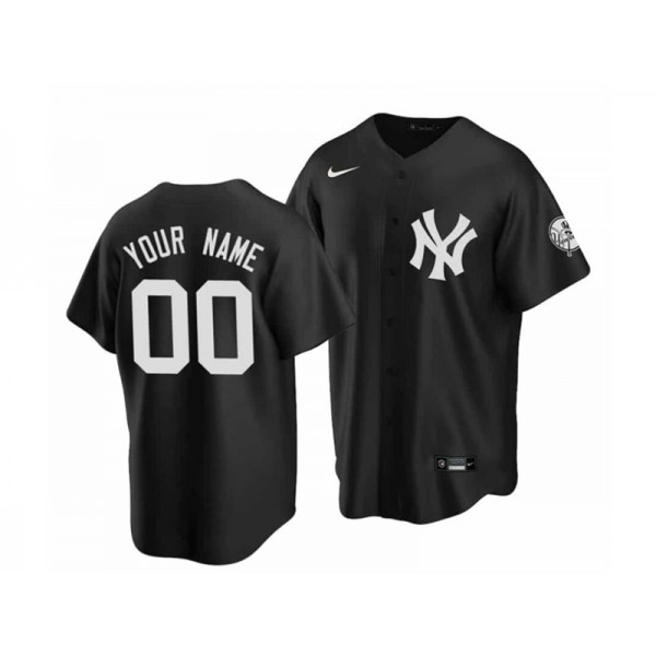 New York Yankees #00 Black Cool Base Custom Jersey