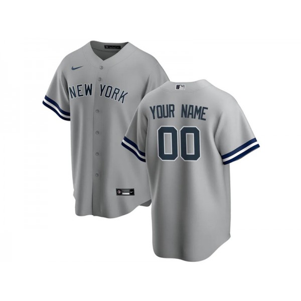 New York Yankees #00 Gray Cool Base Custom Jersey