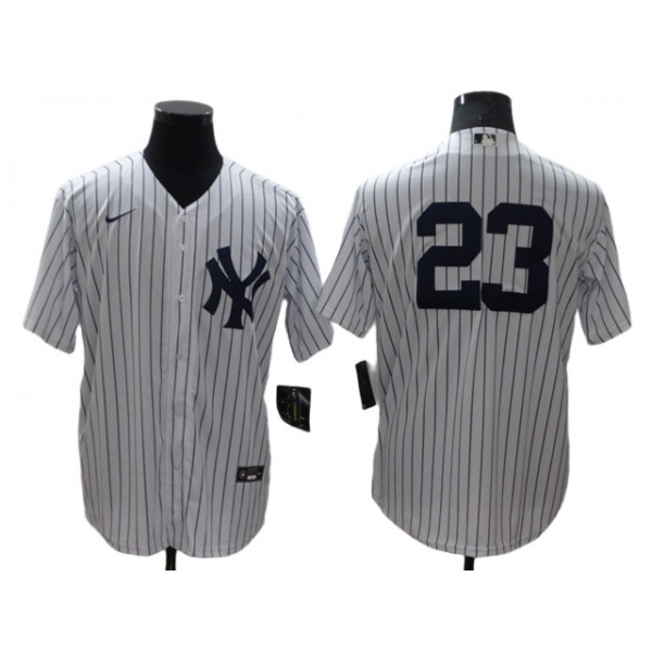 New York Yankees #23 Don Mattingly White Without Name Cool Base Jersey