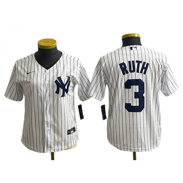 New York Yankees #3 Babe Ruth Women's White Cool Base Jersey