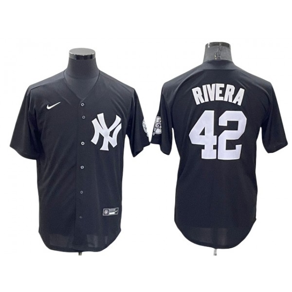 New York Yankees #42 Mariano Rivera Black Fashion Cool Base Jersey