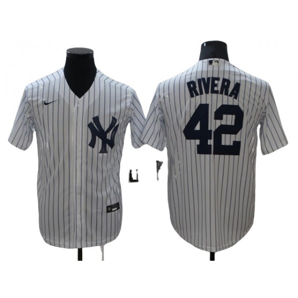 New York Yankees #42 Mariano Rivera White Cool Base Jersey