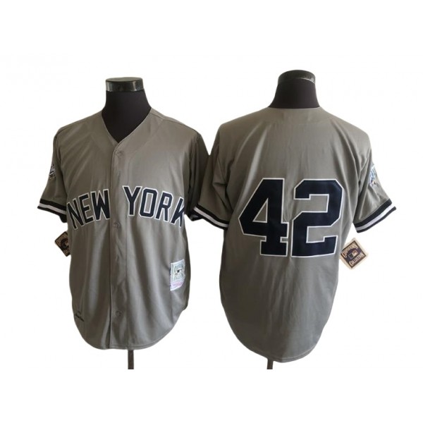 New York Yankees #42 Mariano Rivera Throwback Gray Jersey