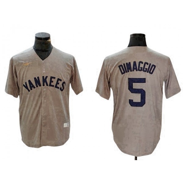 New York Yankees #5 Joe DiMaggio Gray Cooperstown Collection Jersey