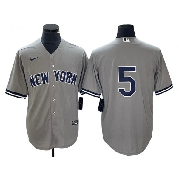 New York Yankees #5 Joe DiMaggio Gray Without Name Cool Base Jersey