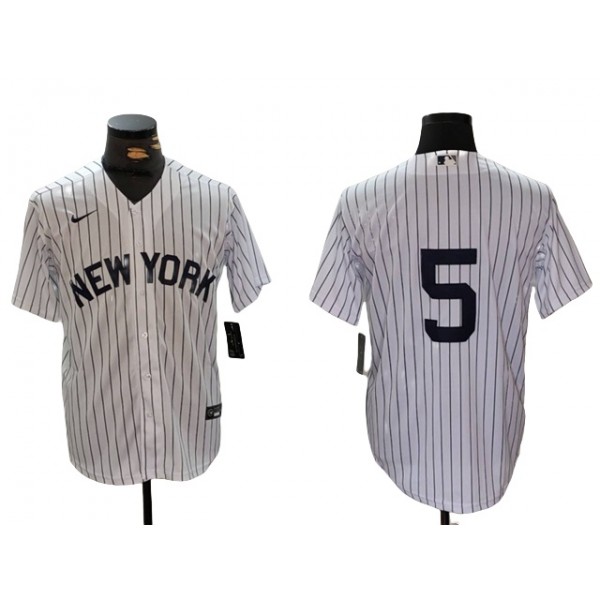 New York Yankees #5 Joe DiMaggio White Fashion Jersey