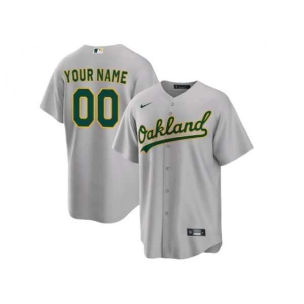 Oakland Athletics #00 Gray Cool Base Custom Jersey