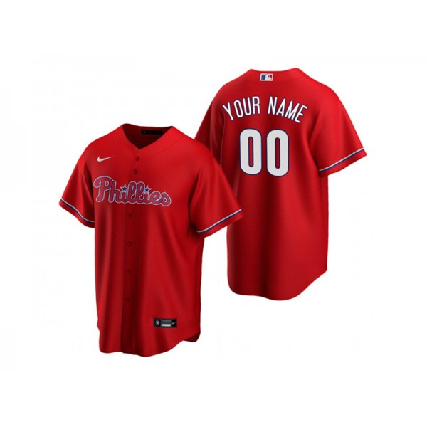 Philadelphia Phillies #00 Red Cool Base Custom Jersey