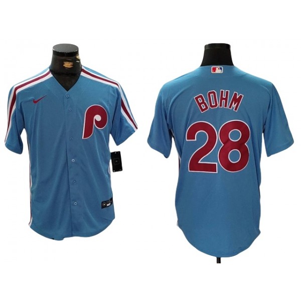 Philadelphia Phillies #28 Alec Bohm Light Blue Limited Jersey