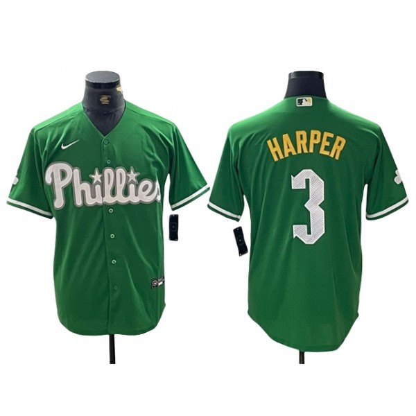 Philadelphia Phillies #3 Bryce Harper Green St.Patricks Limited Jersey