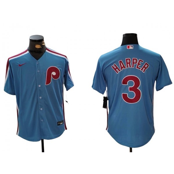 Philadelphia Phillies #3 Bryce Harper Light Blue Cool Base Limited Jersey