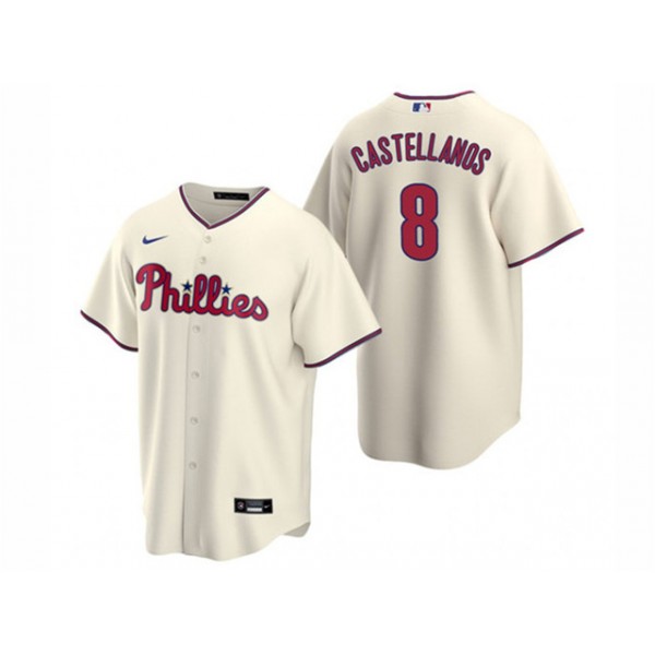 Philadelphia Phillies #8 Nick Castellanos Cream Cool Base Jersey