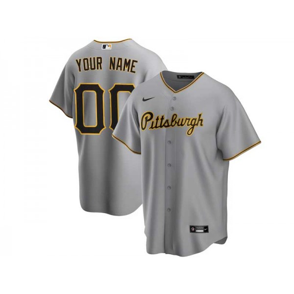 Pittsburgh Pirates #00 Gray Cool Base Custom Jersey