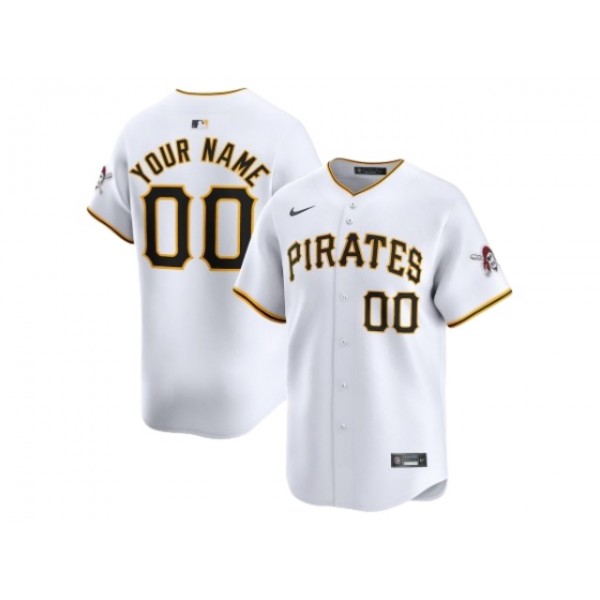 Pittsburgh Pirates #00 White Limited Custom Jersey