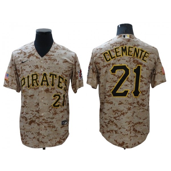 Pittsburgh Pirates #21 Roberto Clemente Camo Cool Base Jersey