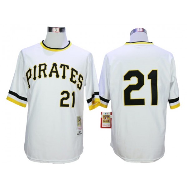 Pittsburgh Pirates #21 Roberto Clemente 1971 Throwback White Jersey