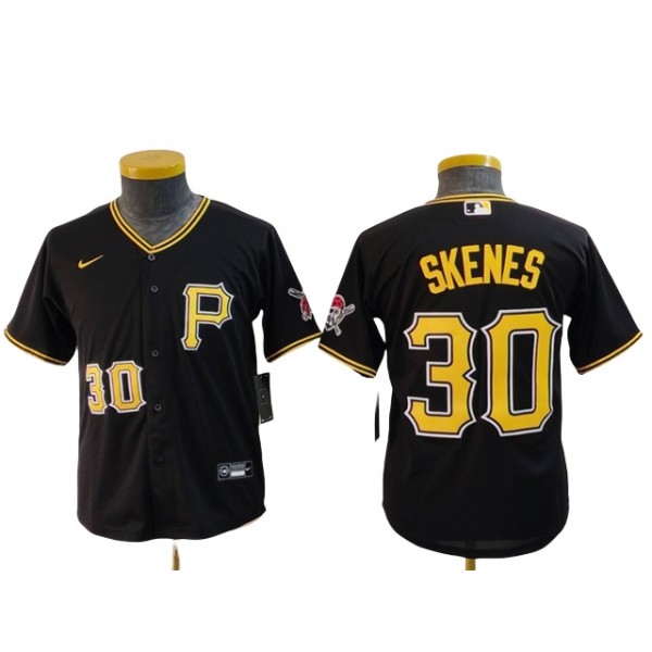 Pittsburgh Pirates #30 Paul Skenes Youth Black Limited Jersey