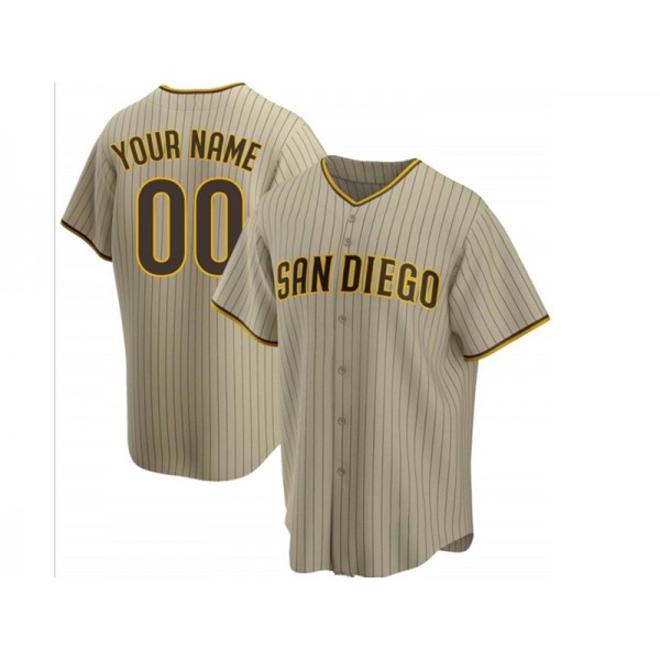 San Diego Padres #00 Gray Pinstripe Cool Base Custom Jersey