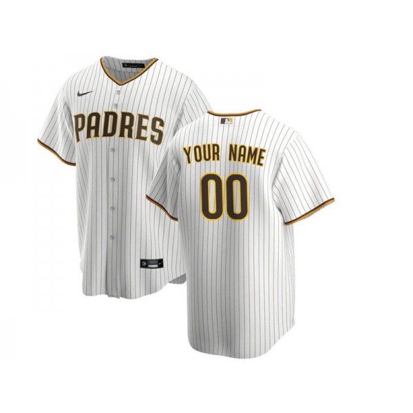 San Diego Padres #00 White Pinstripe Cool Base Custom Jersey