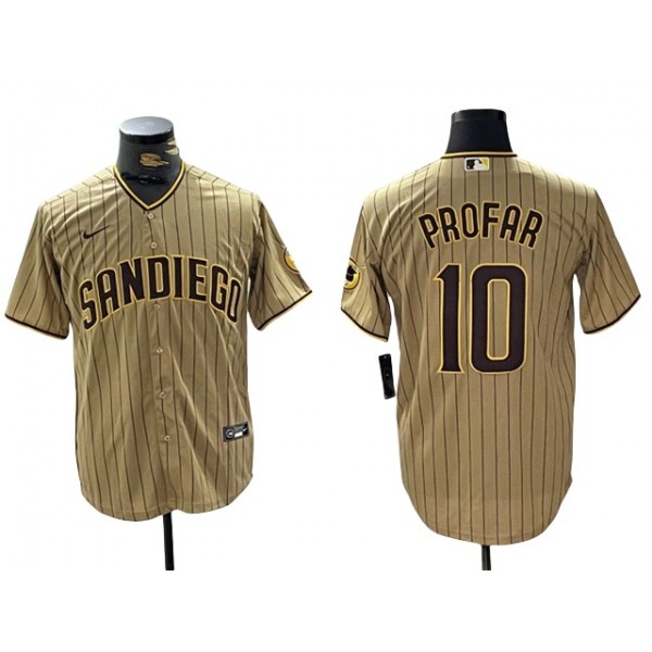 San Diego Padres #10 Jurickson Profar Gray Pinstripe Limited Jersey