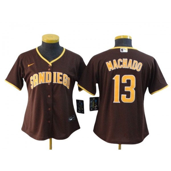 San Diego Padres #13 Manny Machado Women's Brown Cool Base Jersey