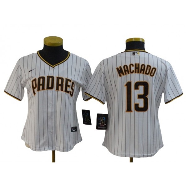 San Diego Padres #13 Manny Machado Women's White Cool Base Jersey