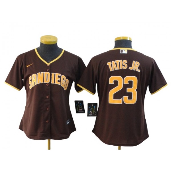 San Diego Padres #23 Fernando Tatis Jr. Women's Brown Cool Base Jersey