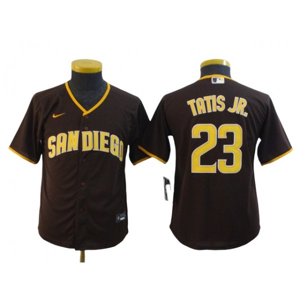 San Diego Padres #23 Fernando Tatis Jr. Youth Brown Cool Base Jersey