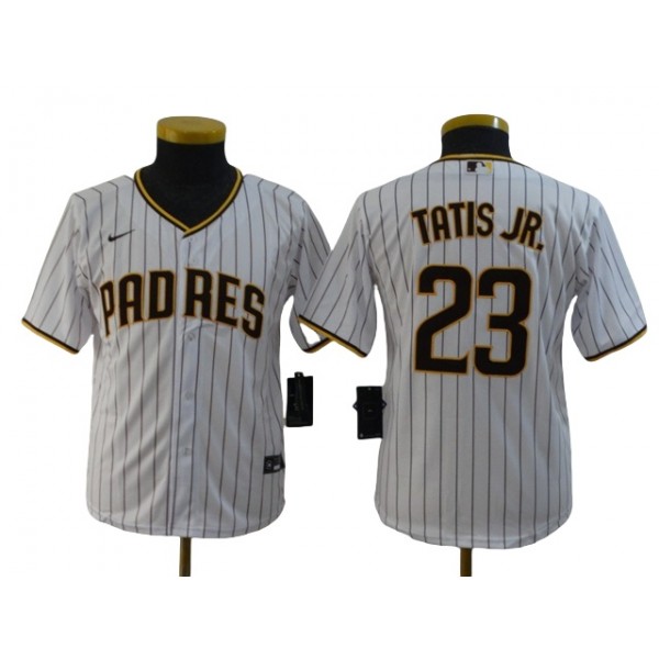 San Diego Padres #23 Fernando Tatís Jr. Youth White Cool Base Jersey