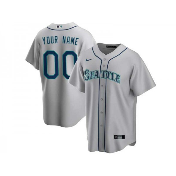 Seattle Mariners #00 Gray Cool Base Custom Jersey