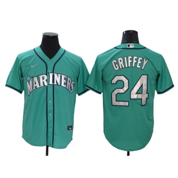 Seattle Mariners #24 Ken Griffey Jr. Aqua Alternate Cool Base Jersey