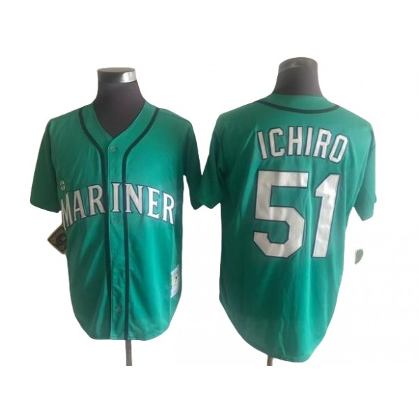 Seattle Mariners #51 Ichiro Suzuki Throwback Green Jersey