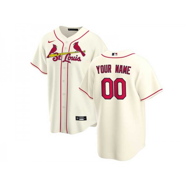 St. Louis Cardinals #00 Cream Cool Base Custom Jersey