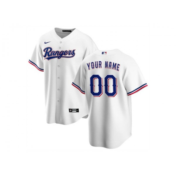 Texas Rangers #00 White Cool Base Custom Jersey