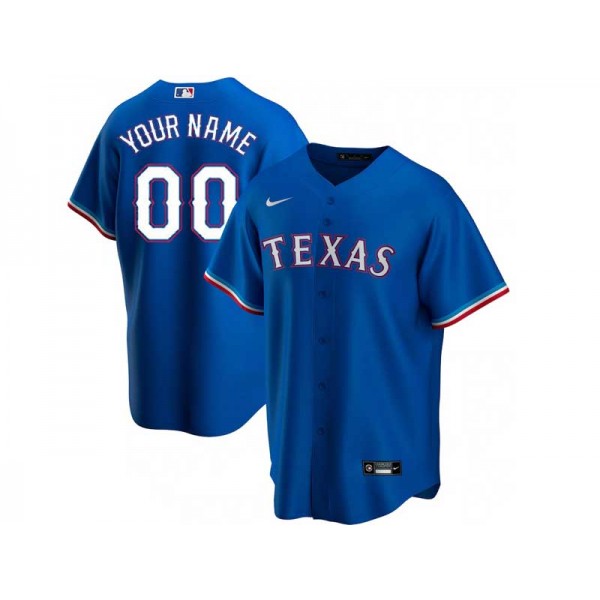 Texas Rangers #00 Royal Blue Cool Base Custom Jersey