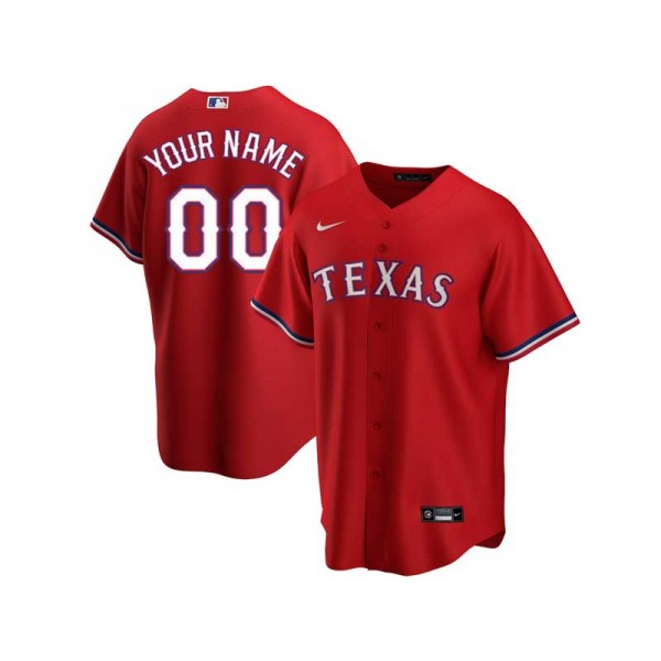 Texas Rangers #00 Red Cool Base Custom Jersey