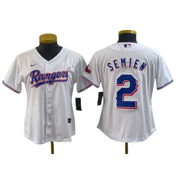 Texas Rangers #2 Marcus Semien Women's White Cool Base Jersey