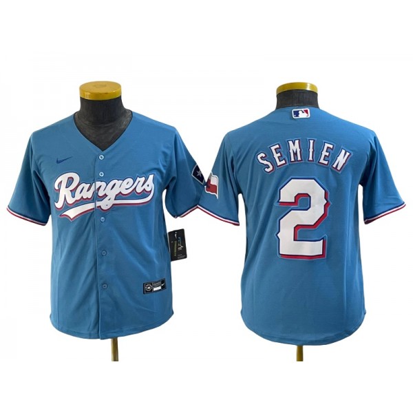 Texas Rangers #2 Marcus Semien Youth Light Blue LimitedJersey