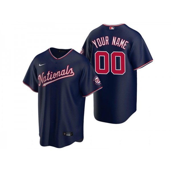 Washington Nationals #00 Navy Cool Base Custom Jersey