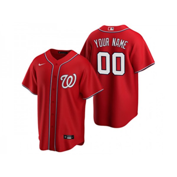 Washington Nationals #00 Red Cool Base Custom Jersey