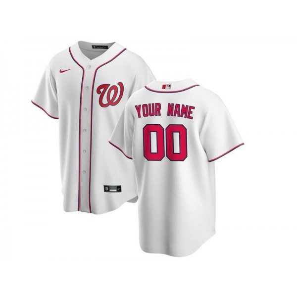 Washington Nationals #00 White Cool Base Custom Jersey