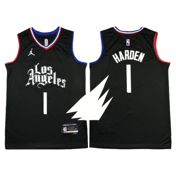 Los Angeles Clippers #1 James Harden 2022-23 Black Statement Edition Swingman Jersey