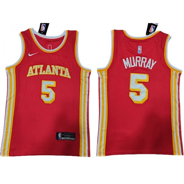 Atlanta Hawks #5 Dejounte Murray Red Swingman Jersey