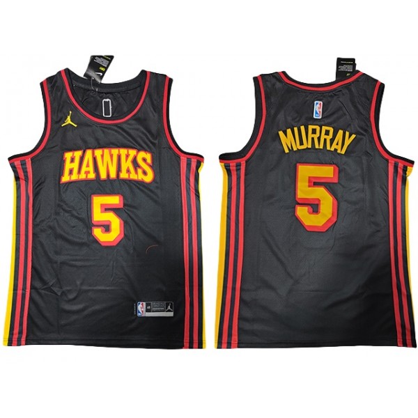 Atlanta Hawks #5 Dejounte Murray Black Statement Edition Swingman Jersey