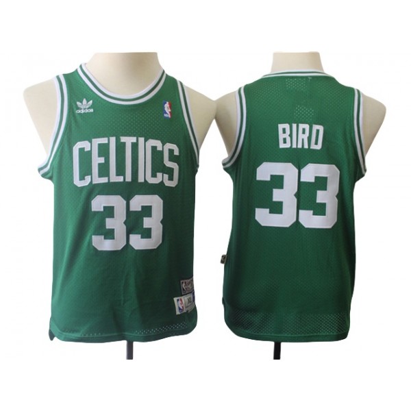 Boston Celtics #33 Larry Bird Youth Green Hardwood Classics Jersey