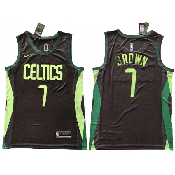 Boston Celtics #7 Jaylen Brown 2024-25 Black City Edition Swingman Jersey