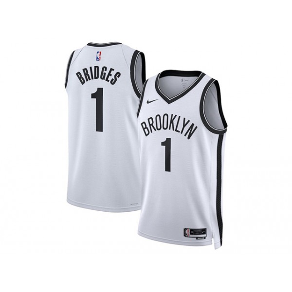 Brooklyn Nets #1 Mikal Bridges White Swingman Jersey