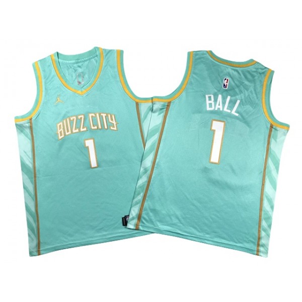 Charlotte Hornets #1 LaMelo Ball Youth 2023-24 Teal City Edition Swingman Jersey