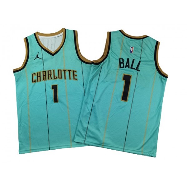 Charlotte Hornets #1 LaMelo Ball Youth 2024/25 Teal City Edition Swingman Jersey