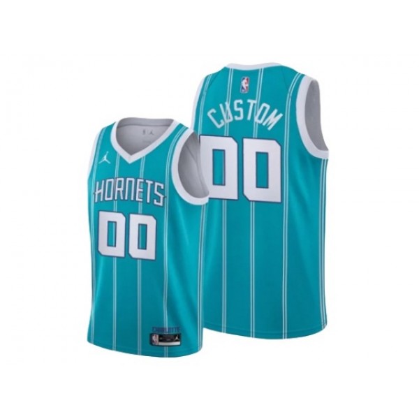 Charlotte Hornets #00 Teal Swingman Custom Jersey